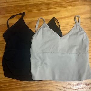 2 tank top beige and black